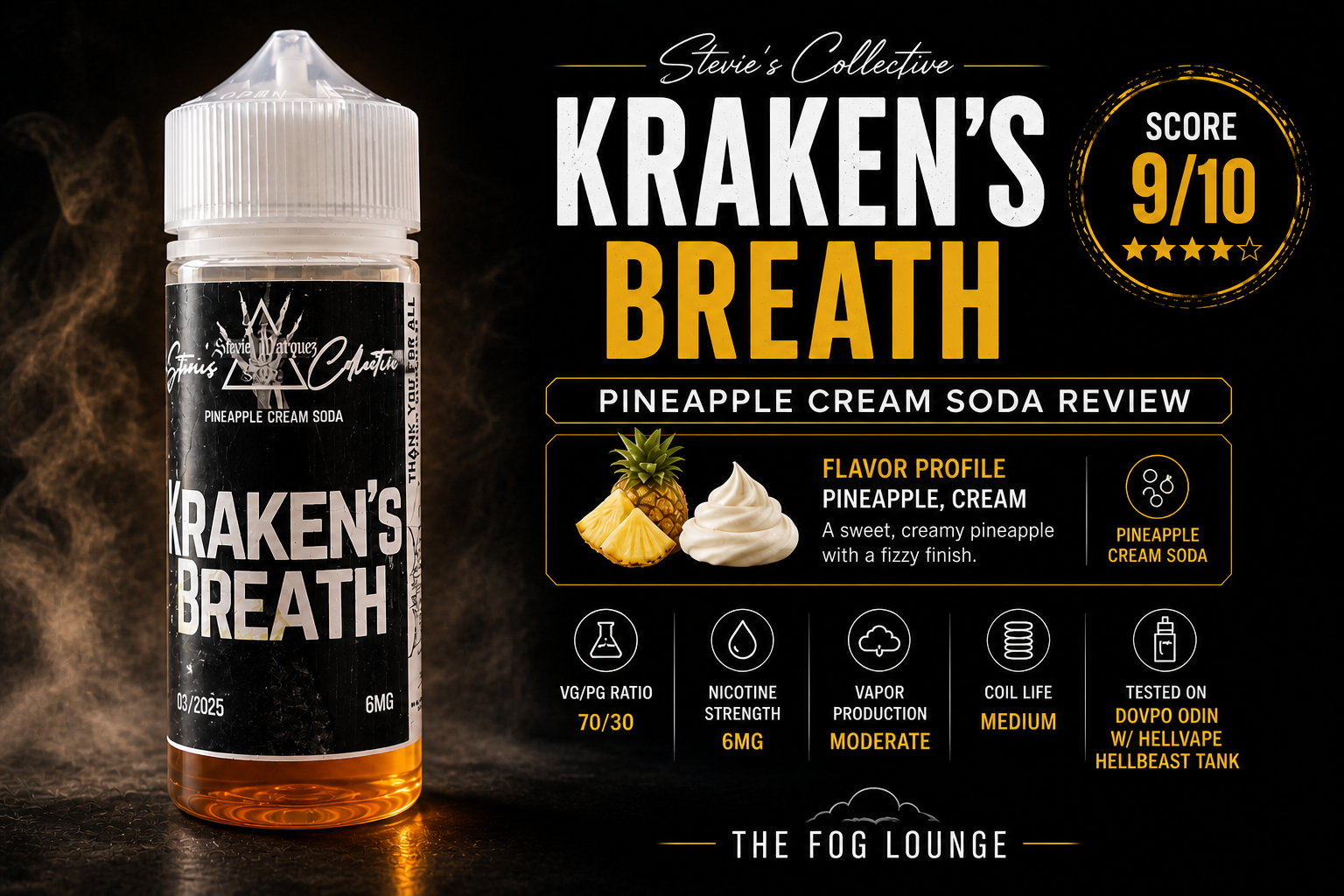 Kraken’s Breath Review (Stevie’s Collective): Smooth Pineapple Cream with a Fizzy Twist