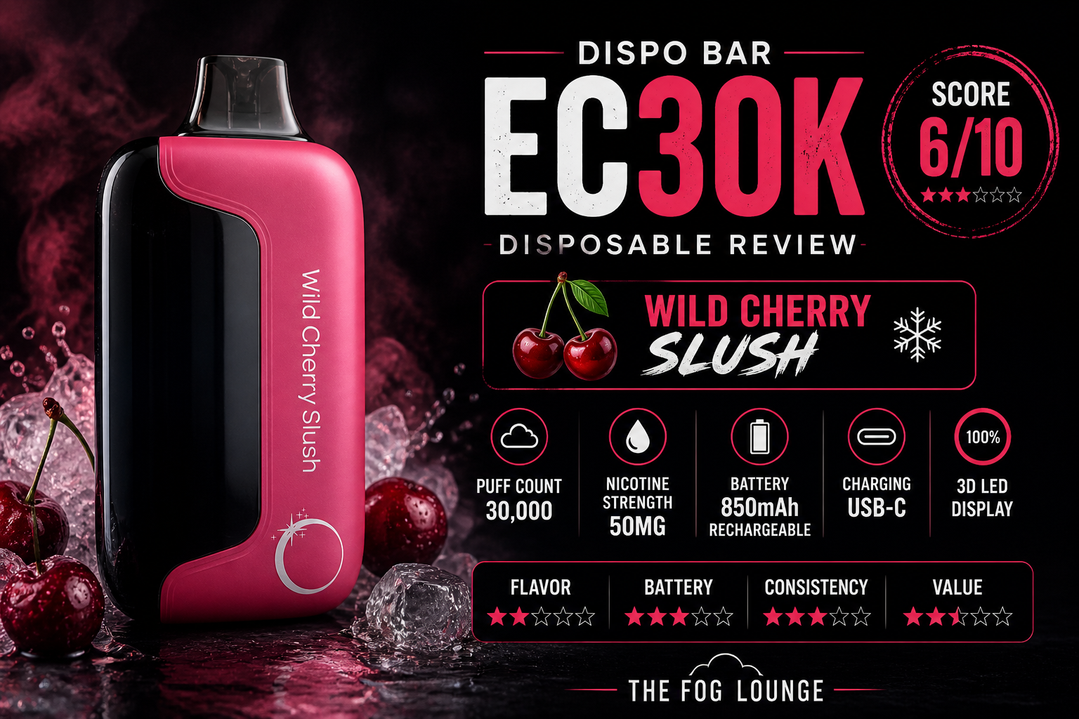 EC30K Disposable Vape Review: Wild Cherry Slush Flavor, Battery & Value